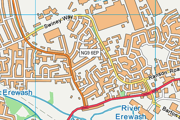 NG9 6EP map - OS VectorMap District (Ordnance Survey)