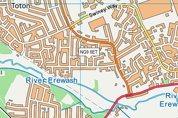 NG9 6ET map - OS VectorMap District (Ordnance Survey)