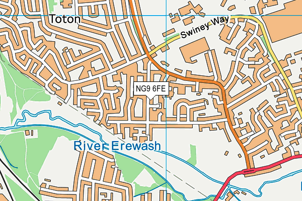 NG9 6FE map - OS VectorMap District (Ordnance Survey)