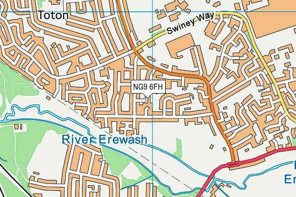 NG9 6FH map - OS VectorMap District (Ordnance Survey)