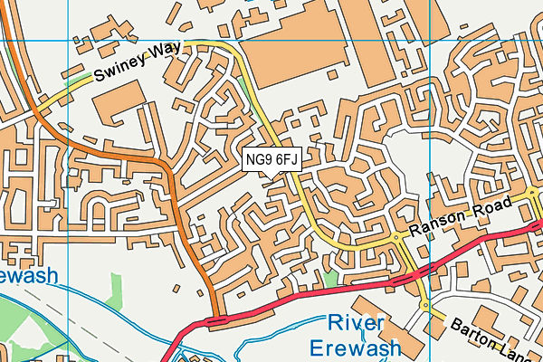 NG9 6FJ map - OS VectorMap District (Ordnance Survey)