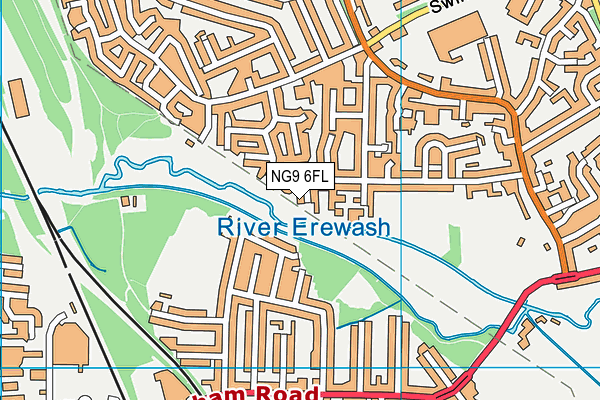 NG9 6FL map - OS VectorMap District (Ordnance Survey)