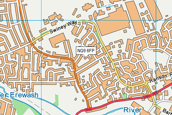 NG9 6FP map - OS VectorMap District (Ordnance Survey)