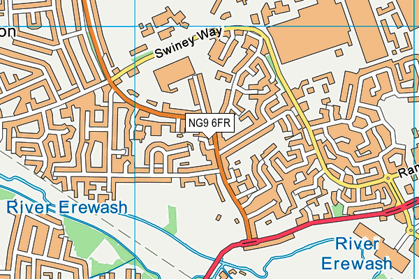 NG9 6FR map - OS VectorMap District (Ordnance Survey)