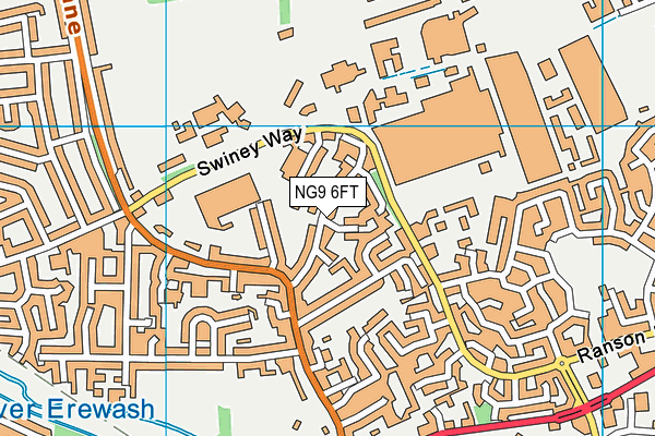 NG9 6FT map - OS VectorMap District (Ordnance Survey)