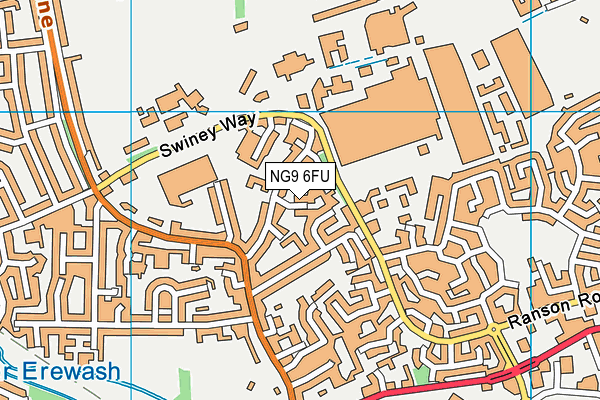 NG9 6FU map - OS VectorMap District (Ordnance Survey)