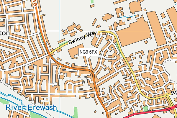 NG9 6FX map - OS VectorMap District (Ordnance Survey)