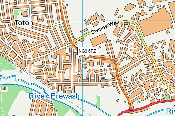 NG9 6FZ map - OS VectorMap District (Ordnance Survey)