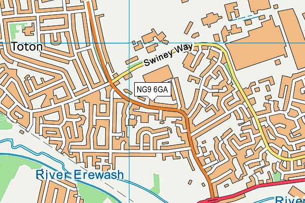NG9 6GA map - OS VectorMap District (Ordnance Survey)