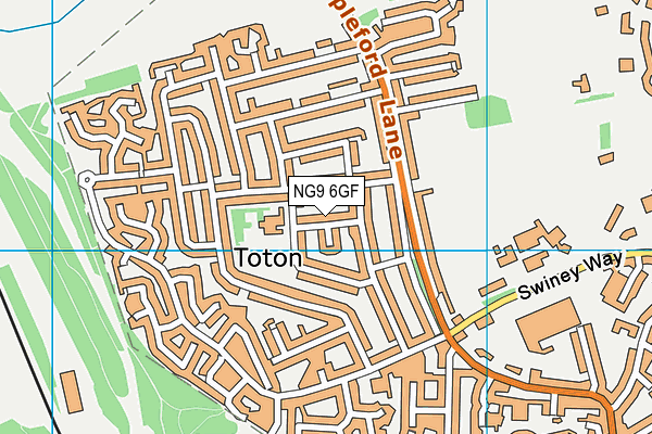 NG9 6GF map - OS VectorMap District (Ordnance Survey)