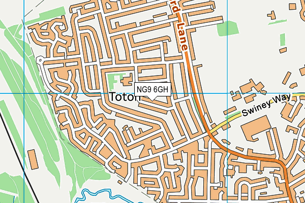 NG9 6GH map - OS VectorMap District (Ordnance Survey)
