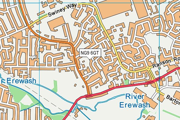 NG9 6GT map - OS VectorMap District (Ordnance Survey)