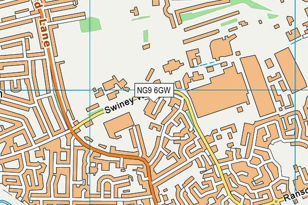 NG9 6GW map - OS VectorMap District (Ordnance Survey)