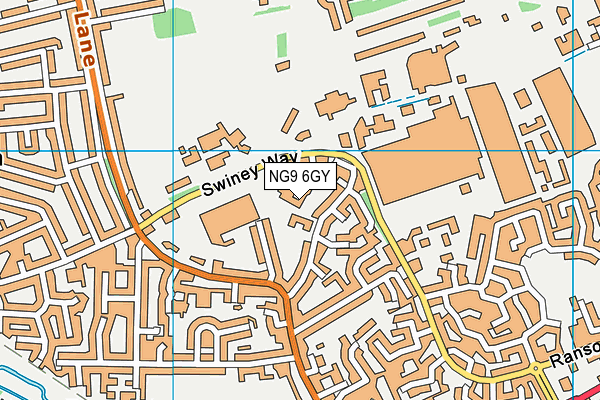 NG9 6GY map - OS VectorMap District (Ordnance Survey)