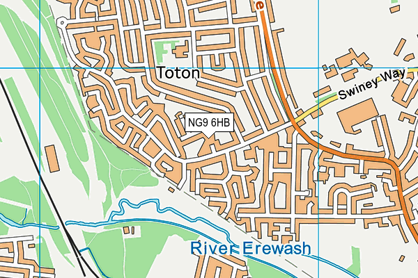 NG9 6HB map - OS VectorMap District (Ordnance Survey)