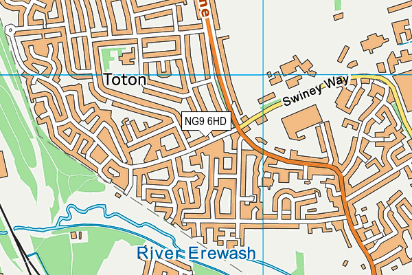 NG9 6HD map - OS VectorMap District (Ordnance Survey)