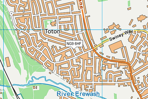 NG9 6HF map - OS VectorMap District (Ordnance Survey)