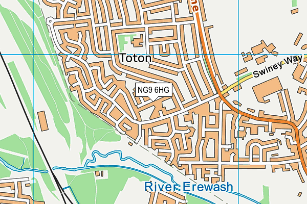 NG9 6HG map - OS VectorMap District (Ordnance Survey)