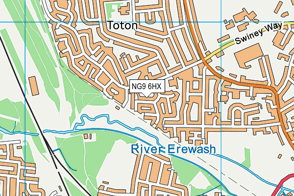 NG9 6HX map - OS VectorMap District (Ordnance Survey)