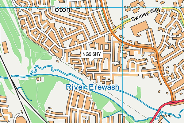NG9 6HY map - OS VectorMap District (Ordnance Survey)
