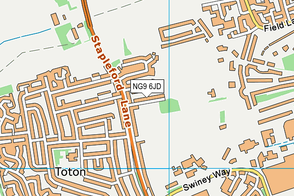 NG9 6JD map - OS VectorMap District (Ordnance Survey)