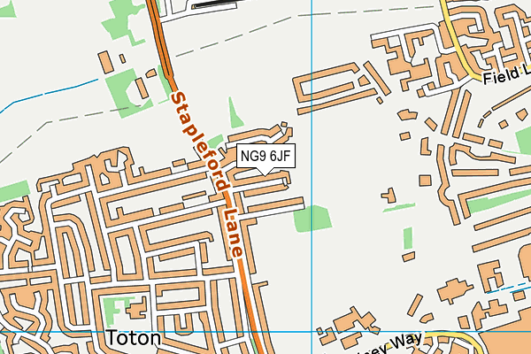 NG9 6JF map - OS VectorMap District (Ordnance Survey)
