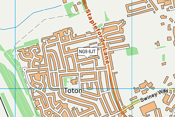 NG9 6JT map - OS VectorMap District (Ordnance Survey)