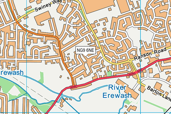 NG9 6NE map - OS VectorMap District (Ordnance Survey)