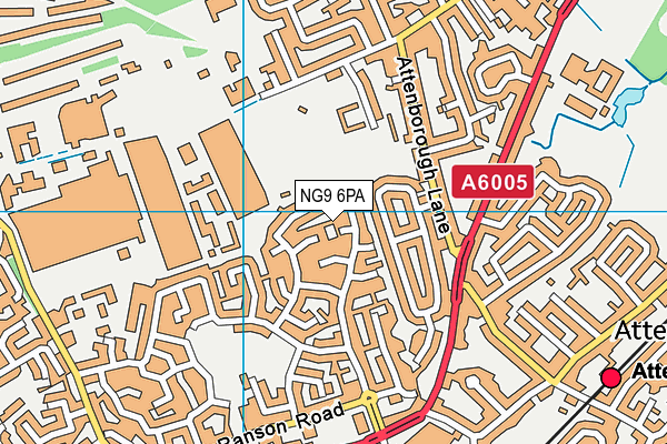 NG9 6PA map - OS VectorMap District (Ordnance Survey)