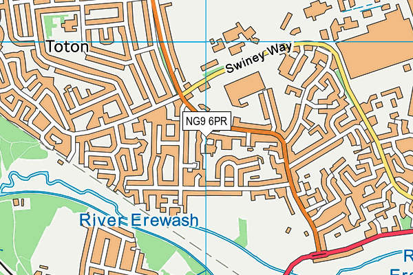 NG9 6PR map - OS VectorMap District (Ordnance Survey)