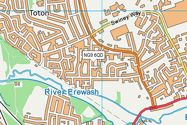 NG9 6QD map - OS VectorMap District (Ordnance Survey)