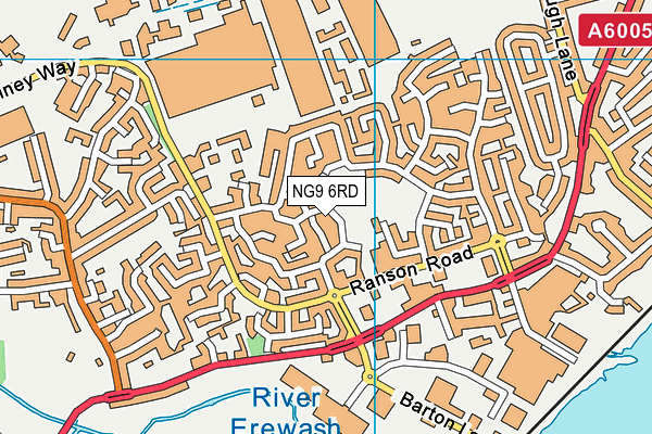 NG9 6RD map - OS VectorMap District (Ordnance Survey)