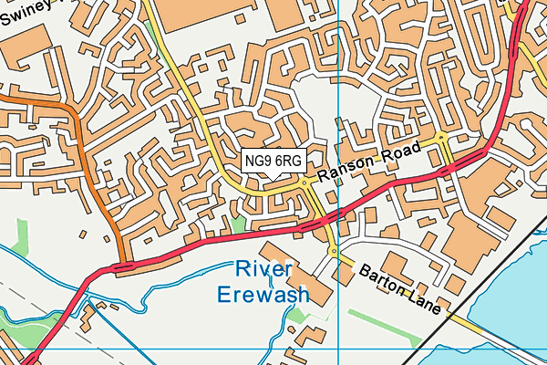 NG9 6RG map - OS VectorMap District (Ordnance Survey)