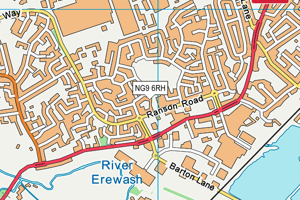 NG9 6RH map - OS VectorMap District (Ordnance Survey)