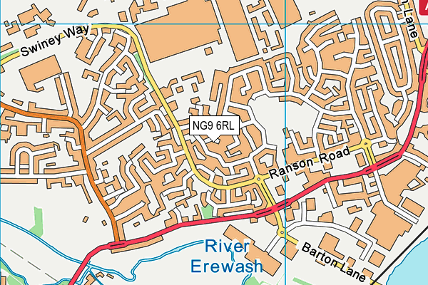 NG9 6RL map - OS VectorMap District (Ordnance Survey)