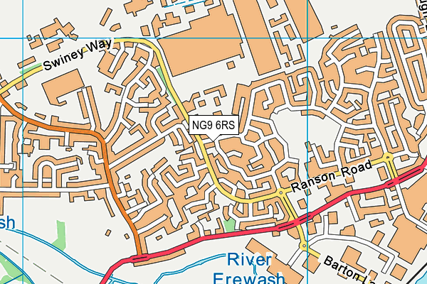 NG9 6RS map - OS VectorMap District (Ordnance Survey)