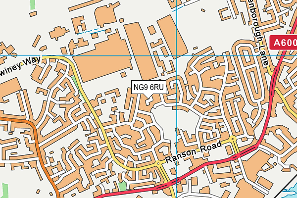 NG9 6RU map - OS VectorMap District (Ordnance Survey)