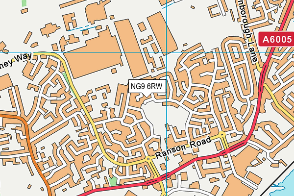 NG9 6RW map - OS VectorMap District (Ordnance Survey)