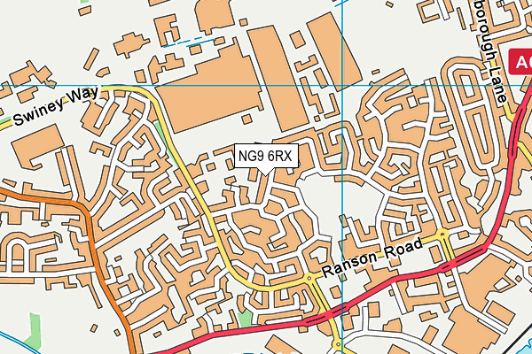 NG9 6RX map - OS VectorMap District (Ordnance Survey)