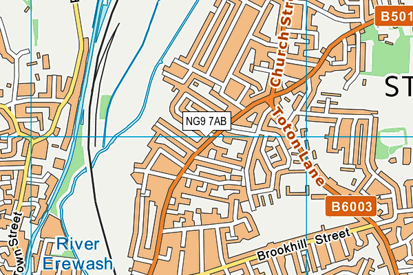 NG9 7AB map - OS VectorMap District (Ordnance Survey)