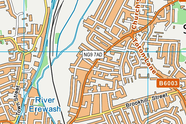NG9 7AD map - OS VectorMap District (Ordnance Survey)