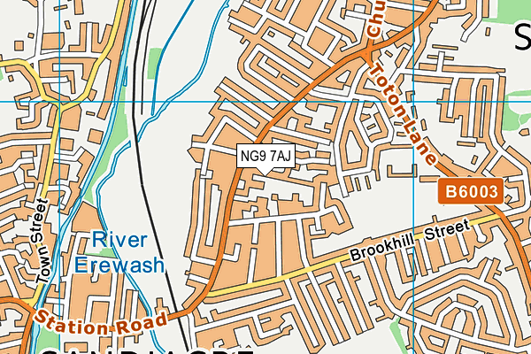 NG9 7AJ map - OS VectorMap District (Ordnance Survey)