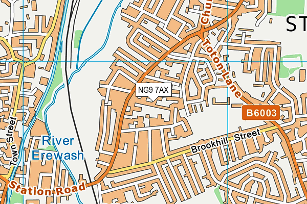 NG9 7AX map - OS VectorMap District (Ordnance Survey)