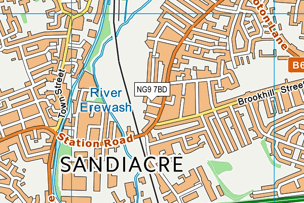 NG9 7BD map - OS VectorMap District (Ordnance Survey)