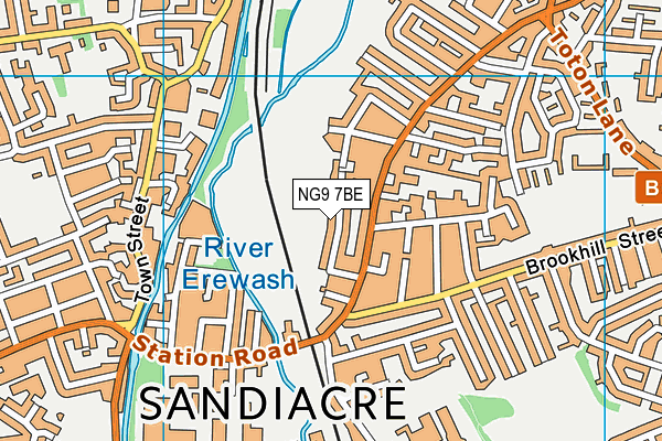 NG9 7BE map - OS VectorMap District (Ordnance Survey)