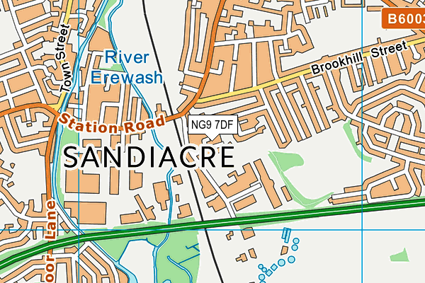 NG9 7DF map - OS VectorMap District (Ordnance Survey)