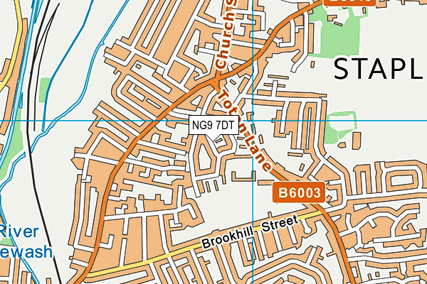 NG9 7DT map - OS VectorMap District (Ordnance Survey)