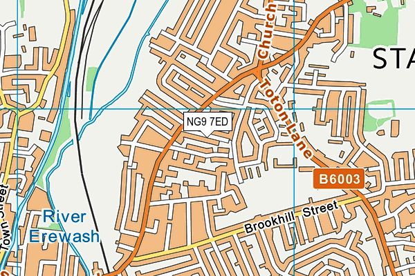 NG9 7ED map - OS VectorMap District (Ordnance Survey)