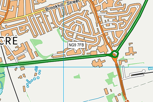 NG9 7FB map - OS VectorMap District (Ordnance Survey)