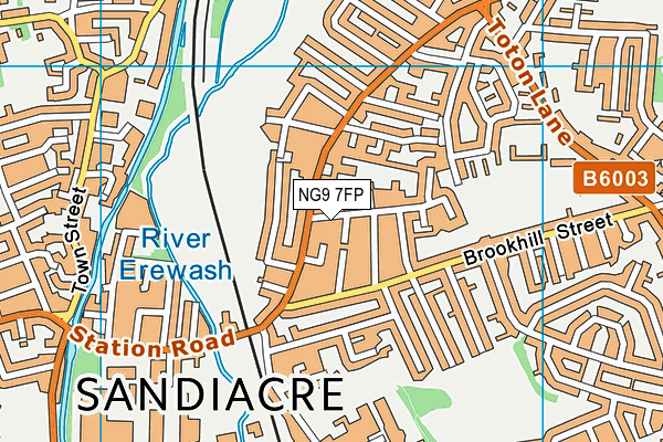 NG9 7FP map - OS VectorMap District (Ordnance Survey)